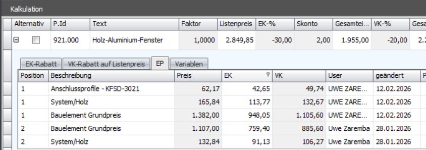 Kalkulation im Detail