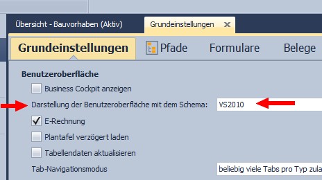 Einstellungen der Benutzeroberfläche 2026 